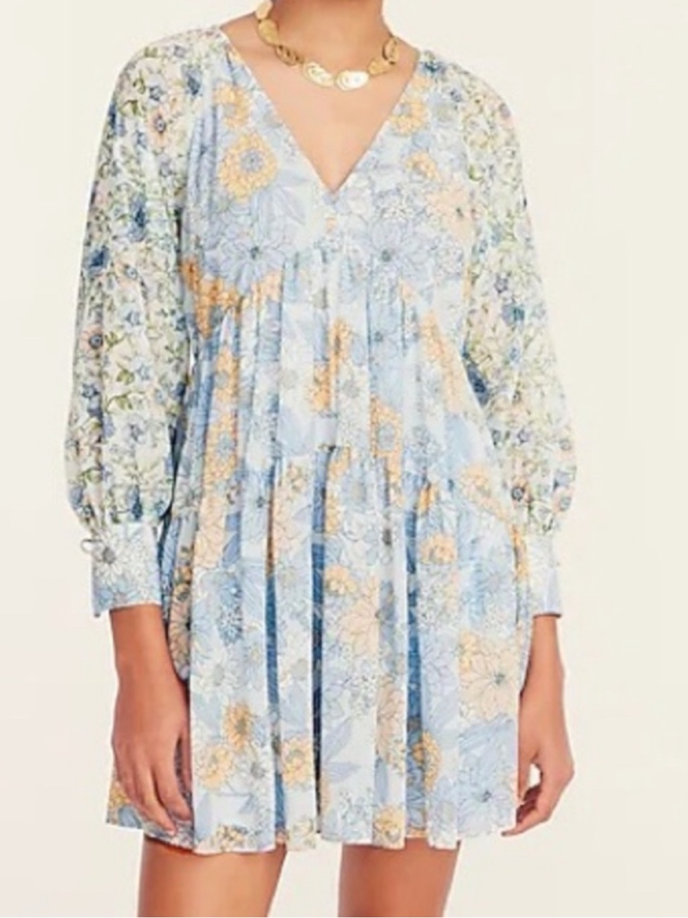 NWT J. CREW | Long-sleeve Crinkle Chiffon Dress in Mixed Floral Print Sz. 8
